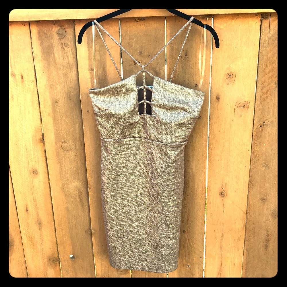 NWT Gold mini dress